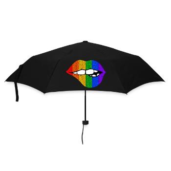 LGBTQ+ LIPS BITING PRIDE - Umbrella (small) - black - Front