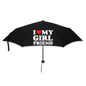 I Love My Girlfriend - Umbrella (small) - black - Front