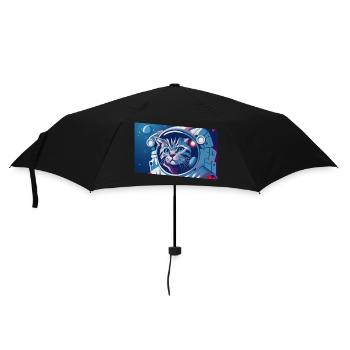 Astronaut cat in space - Umbrella (small) - black - Front
