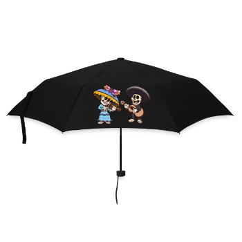 Mexikanische Mariachi und Catrina Skelette - Regenschirm (klein) - Schwarz - Vorne