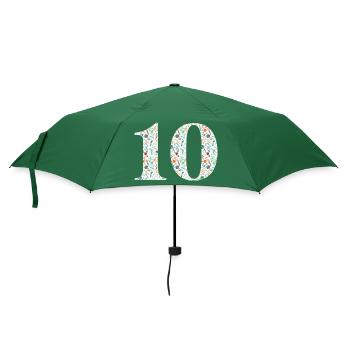 10th Anniversary Floral - Umbrella (small) - bottlegreen - Front