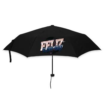Bodybuilder Dog Baby Dino Bike Moon - Umbrella (small) - black - Front