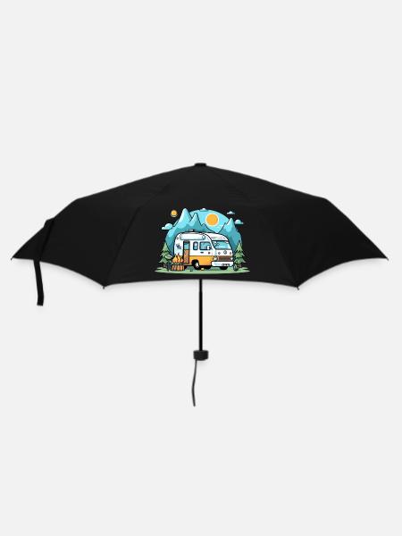 Vanlife - Regenschirm (klein) - Schwarz