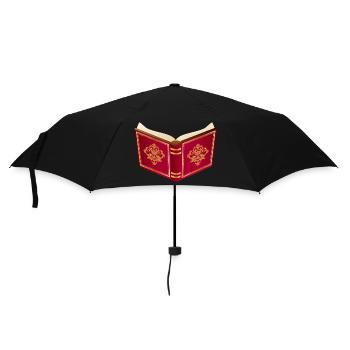 Open red book for Santa Claus and Christmas - Umbrella (small) - black - Front