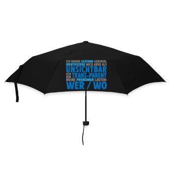 Unsichtbar Transparent Wer Wo | Farben änderbar - Regenschirm (klein) - Schwarz - Vorne