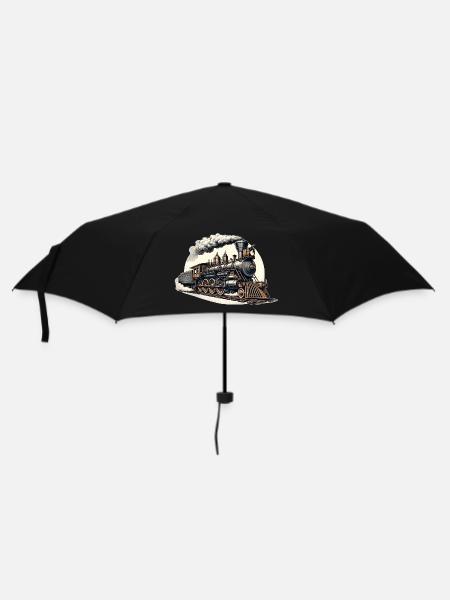 Western Steam Locomotive Steam Locomotive Graphic - Umbrella (small) - black