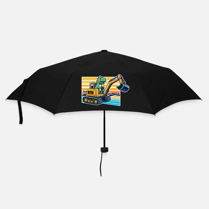 Dinosaur digger - Cool dino driving an excavator - Umbrella (small) - black