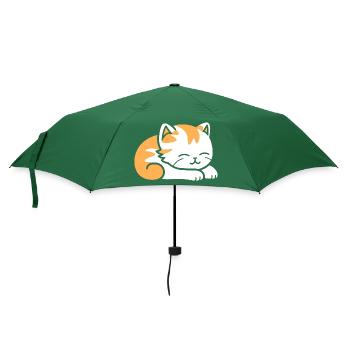 Baby Sleeping Cat - Umbrella (small) - bottlegreen - Front