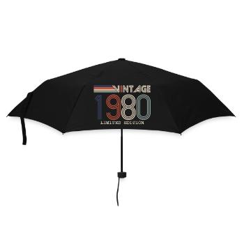 Vintage 1980 Cadeau Anniversaire - Millésime 1980 - Parapluie standard - noir - Devant
