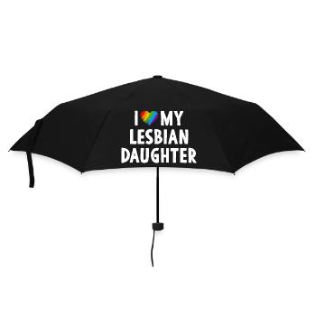 Ich liebe meine lesbische Tochter LGBT-Familie - Regenschirm (klein) - Schwarz - Vorne