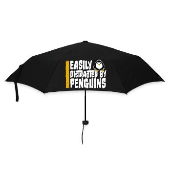 Easily Distracted By Penguins Funny Cute Penguin - Umbrella (small) - black - Front
