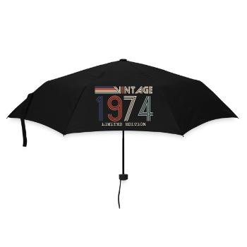 Vintage 1974 Anniversary Gift - Vintage 1974 - Umbrella (small) - black - Front