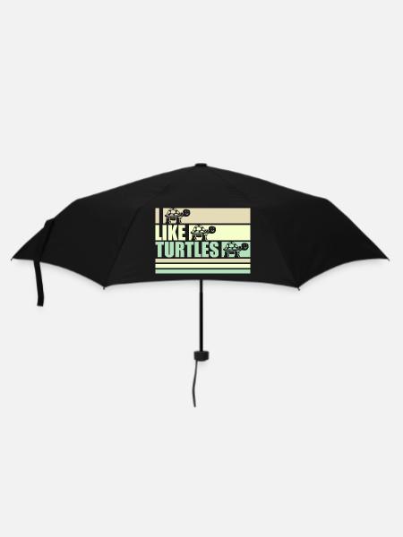 Ich mag Schildkröten Niedliche Schildkröte Liebe Schildkrötenliebhaber - Regenschirm (klein) - Schwarz