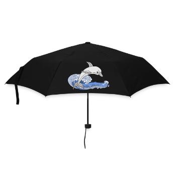 Delfin - Regenschirm (klein) - Schwarz - Vorne