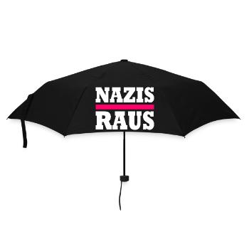 Nazis raus - Regenschirm (klein) - Schwarz - Vorne