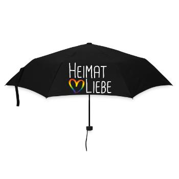 Heimatliebe Regenbogenherz - Regenschirm (klein) - Schwarz - Vorne