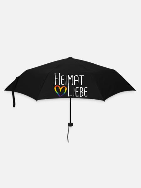 Heimatliebe Regenbogenherz - Regenschirm (klein) - Schwarz