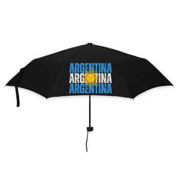 Flagge von Argentinien, Argentinischer Stolz - Regenschirm (klein) - Schwarz - Vorne