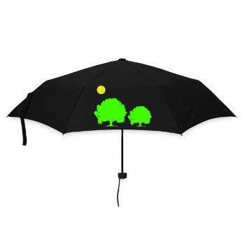 bäume sonne - Regenschirm (klein) - Schwarz - Vorne