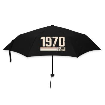 1970 Jahrgang 1970 Geburtstag 1970 Retro 1970 - Regenschirm (klein) - Schwarz - Vorne