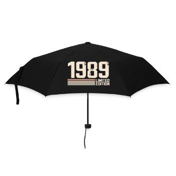 1989 Jahrgang 1989 Geburtstag 1989 Retro 1989 - Regenschirm (klein) - Schwarz - Vorne