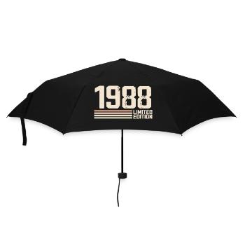 1988 Jahrgang 1988 Geburtstag 1988 Retro 1988 - Regenschirm (klein) - Schwarz - Vorne