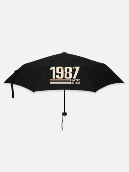 1987 Jahrgang 1987 Geburtstag 1987 Retro 1987 - Regenschirm (klein) - Schwarz