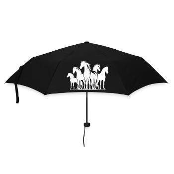 Elegant horses with elegant wild mane - Umbrella (small) - black - Front