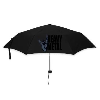 Heavy Metal Rock Musique Cors Geste Main Texte Logo - Parapluie standard - noir - Devant