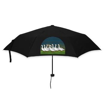 Gänse - Regenschirm (klein) - Schwarz - Vorne