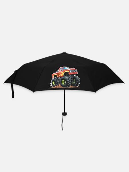 Monstertruck-Wahnsinn - Regenschirm (klein) - Schwarz