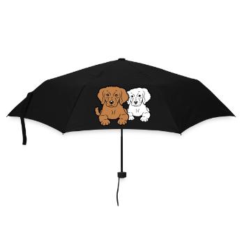 2 dogs team two friends crew happy brothers - Umbrella (small) - black - Front