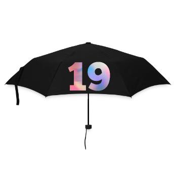 Colorful Number 19 - Umbrella (small) - black - Front