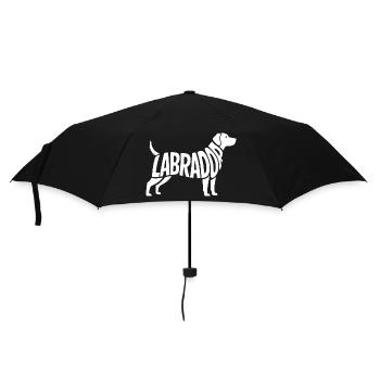 Labrador - süßer Hund Kaligraphie Aufkleber - Regenschirm (klein) - Schwarz - Vorne