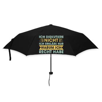 Humorous saying for discussions - Umbrella (small) - black - Front