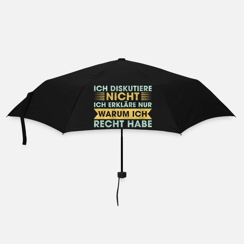 Humoristischer Spruch für Diskussionen - Regenschirm (klein) - Schwarz