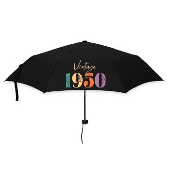 Vintage 1950's Floral - Umbrella (small) - black - Front