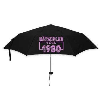Lustig 1980 - Regenschirm (klein) - Schwarz - Vorne