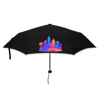 skyline city stadt - Regenschirm (klein) - Schwarz - Vorne