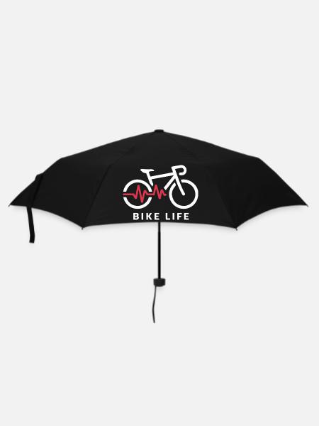 Fahrradleben Herzschlag Illustration - Regenschirm (klein) - Schwarz