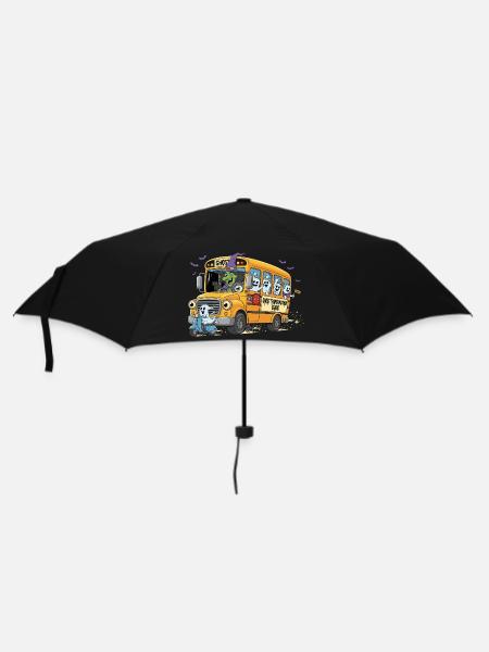 Gruselige Bus-Spuk-Crew - Regenschirm (klein) - Schwarz
