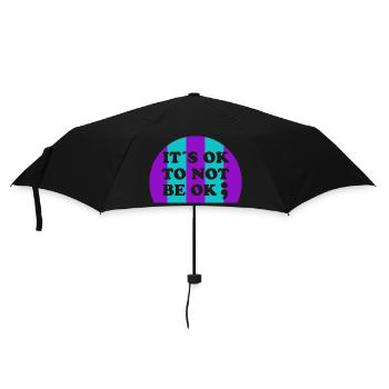 C’est OK de ne pas être OK ; Point-virgule de sensibilisation au suicide - Parapluie standard - noir - Devant