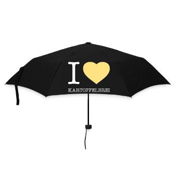 I love Kartoffelbrei - Regenschirm (klein) - Schwarz - Vorne