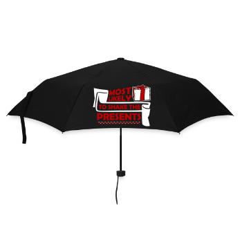 Most Likely to Shake the Presents Christmas Fun - Umbrella (small) - black - Front