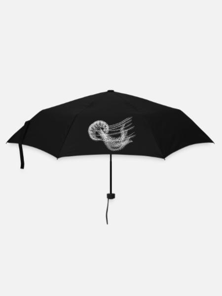 Leuchtqualle im Wasser - Regenschirm (klein) - Schwarz