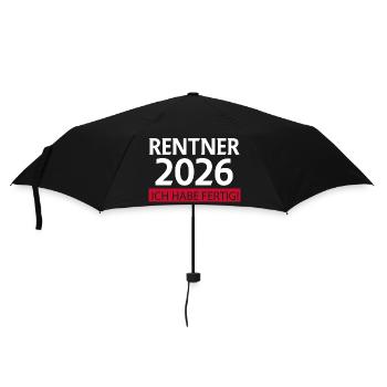 Rentner 2026 Ruhestand lustig - Regenschirm (klein) - Schwarz - Vorne