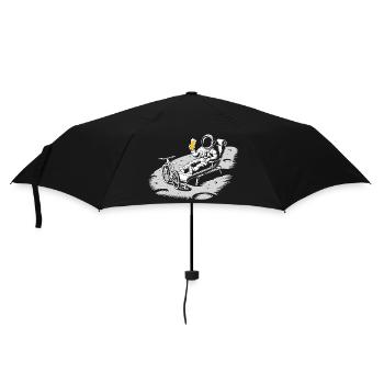 Astronaut Chilling On Moon Drinking Beer - Umbrella (small) - black - Front