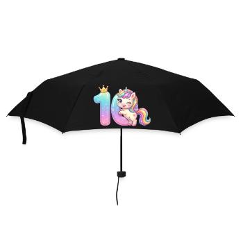 I'm 10 Kawaii Unicorn Girl Birthday - Umbrella (small) - black - Front