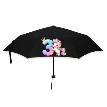 J’ai 3 ans de fille licorne Kawaii - Parapluie standard - noir - Devant