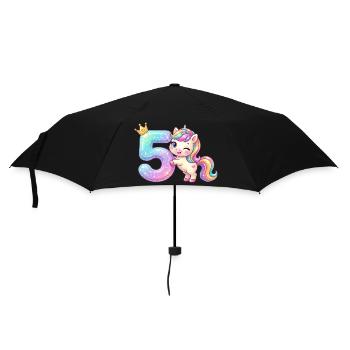 I'm 5 Kawaii Unicorn Girl Birthday - Umbrella (small) - black - Front